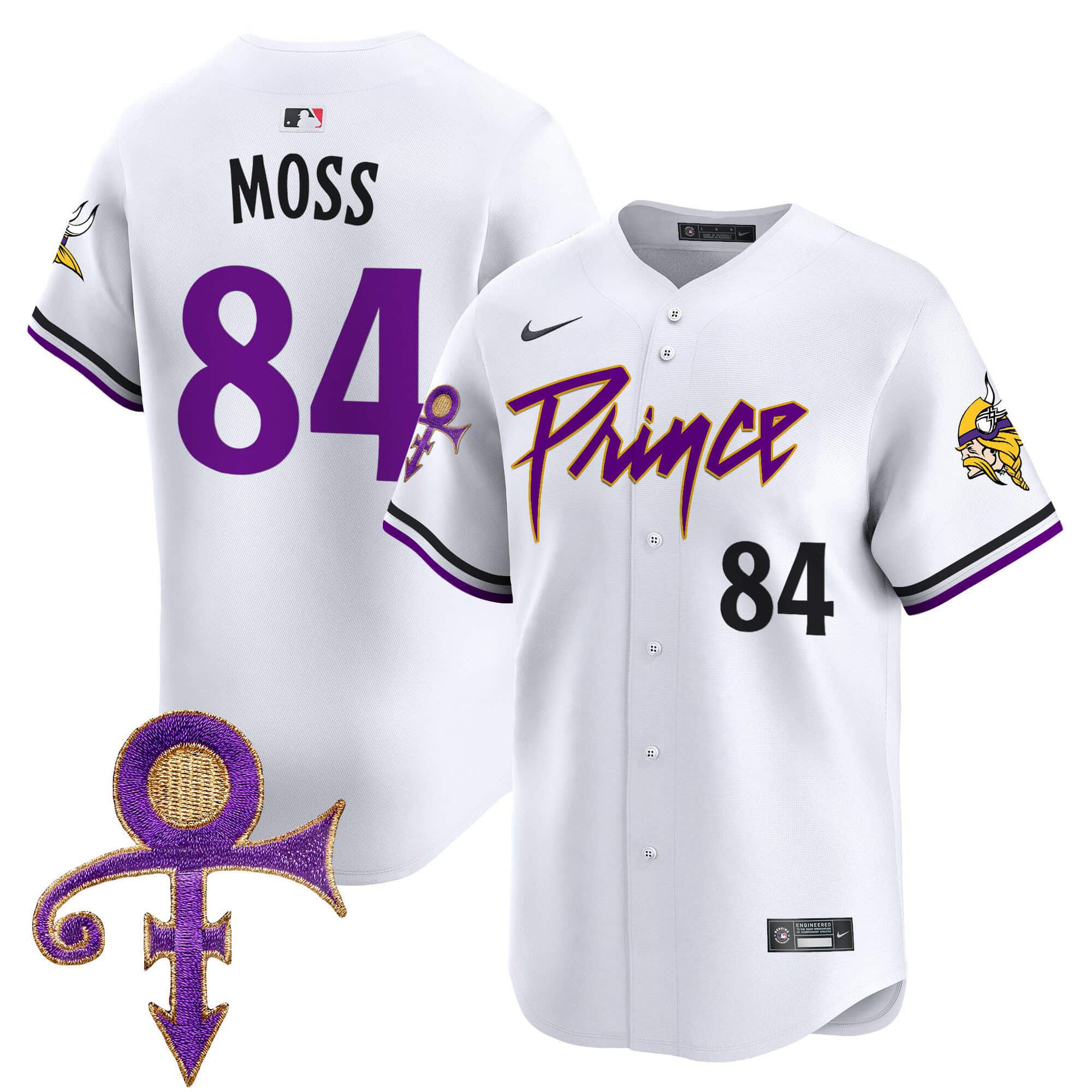 Men Minnesota Vikings #84 Moss White 2024 Nike Prince Patch Vapor Premier Limited NFL Jersey->indianapolis colts->NFL Jersey